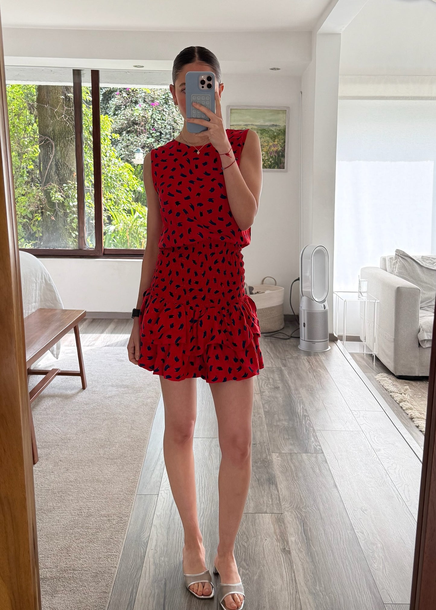 VESTIDO MINI RUCHED ROJO