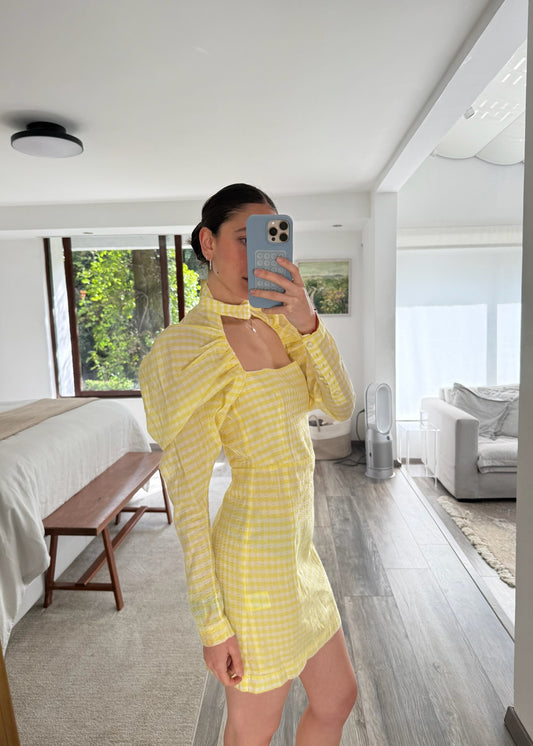 VESTIDO MINI PRINT CUADROS