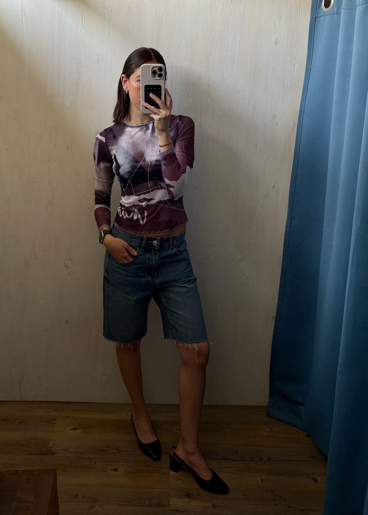 TOP DE MESH INAMORATA MANGA LARGA