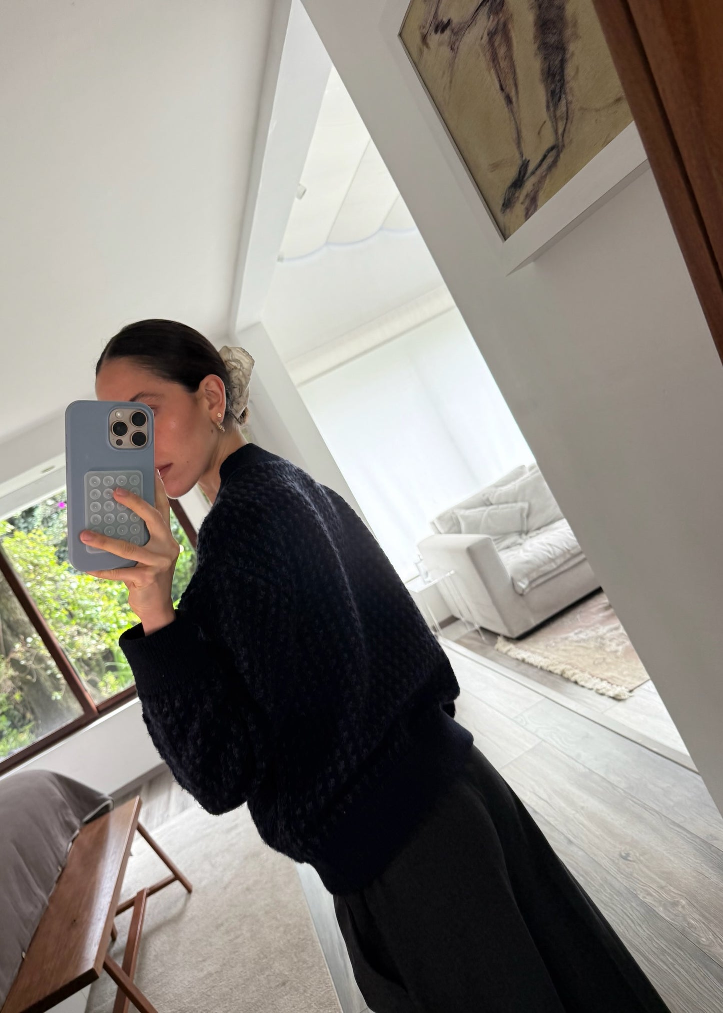 CHAMARRA DE KNIT AZUL