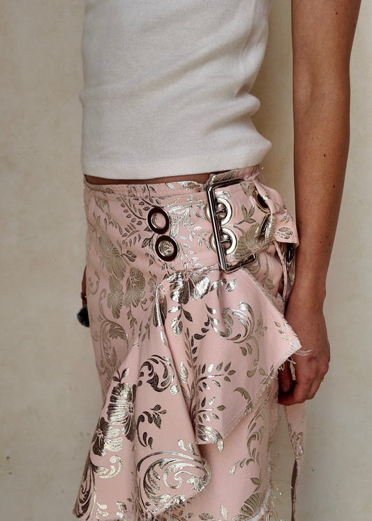 FALDA TELA JACQUARD ASIMÉTRICA