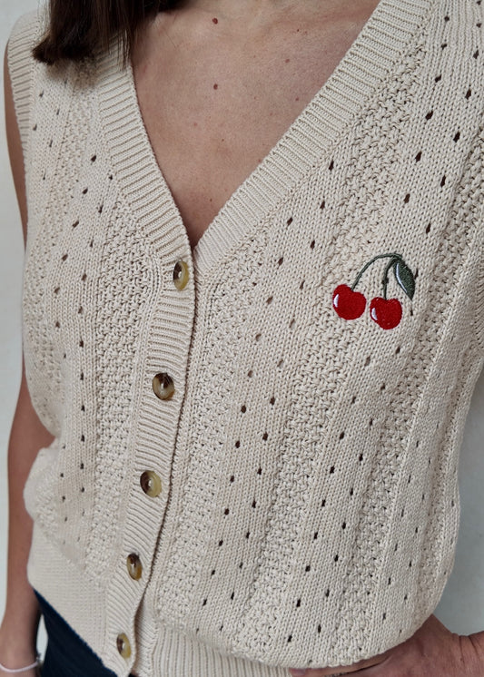 CHALECO DE KNIT CHERRY