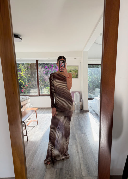 VESTIDO SEE THROUGH ONE SHOULDER