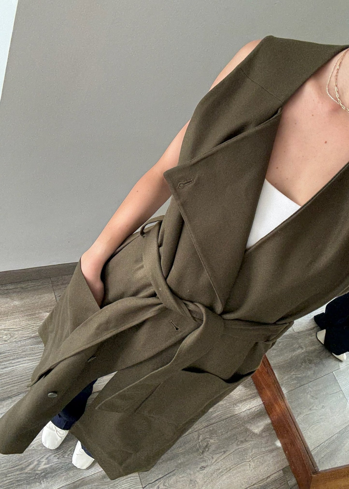 BLAZER VEST LARGO VERDE MILITAR