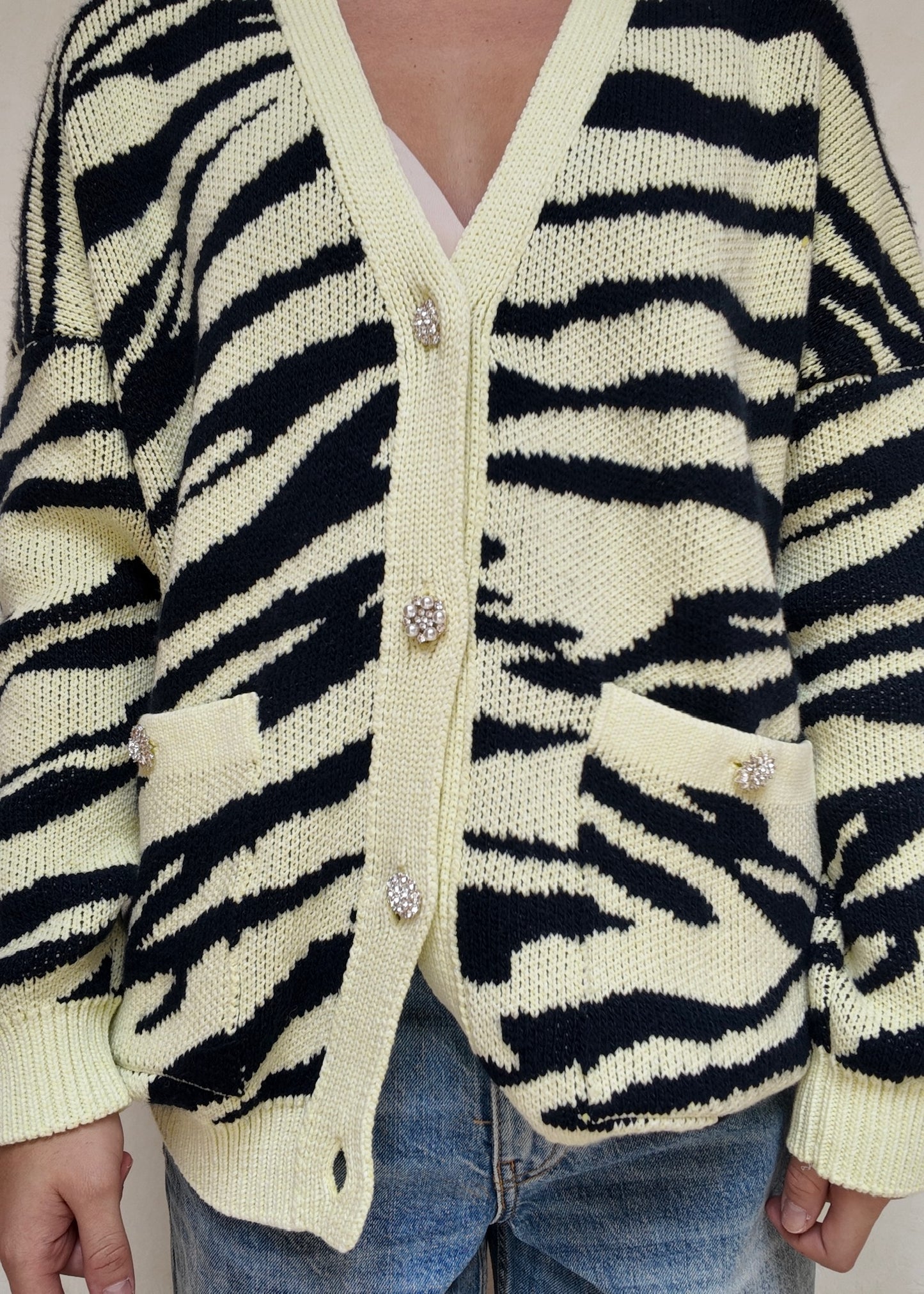 CARDIGAN ZEBRA PRINT