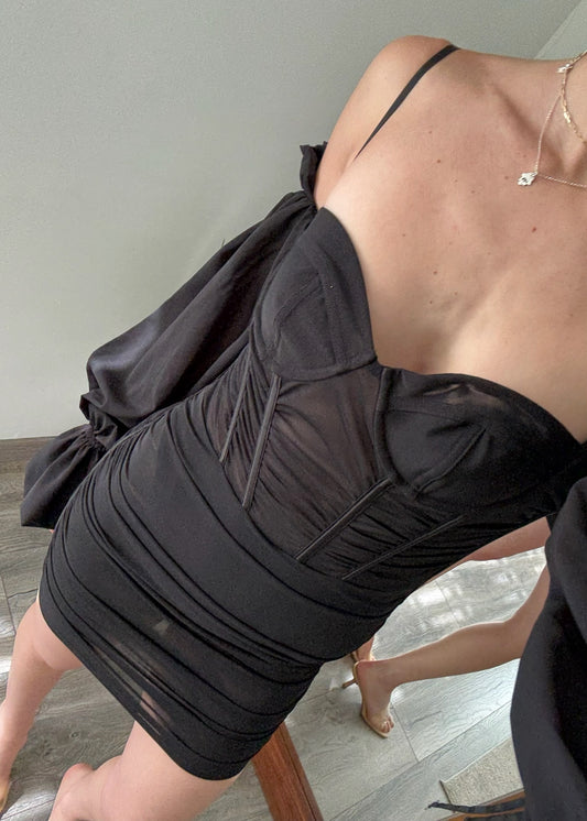 VESTIDO MINI BUSTIER SEE THROUGH