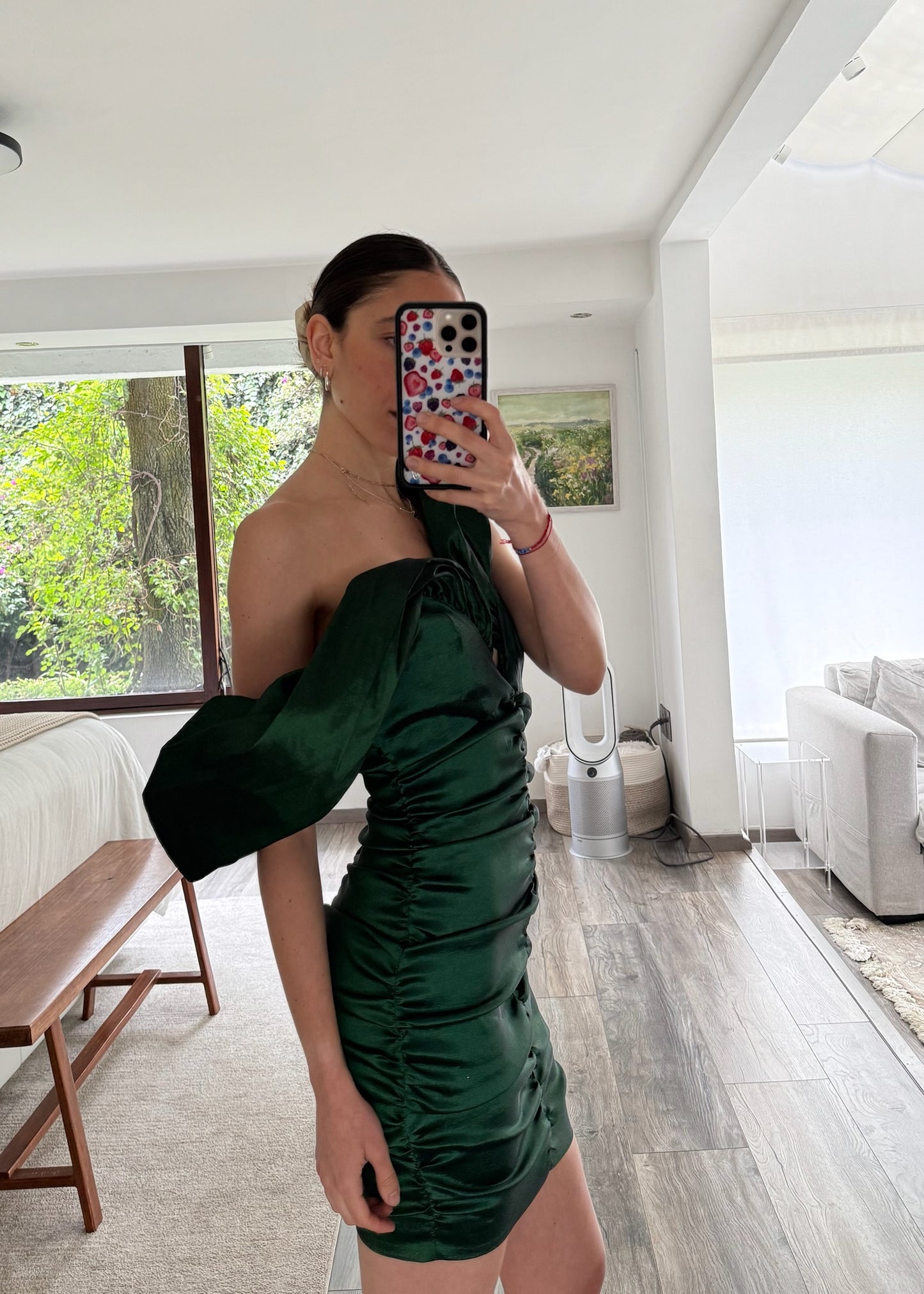 VESTIDO VERDE MINI SHINY