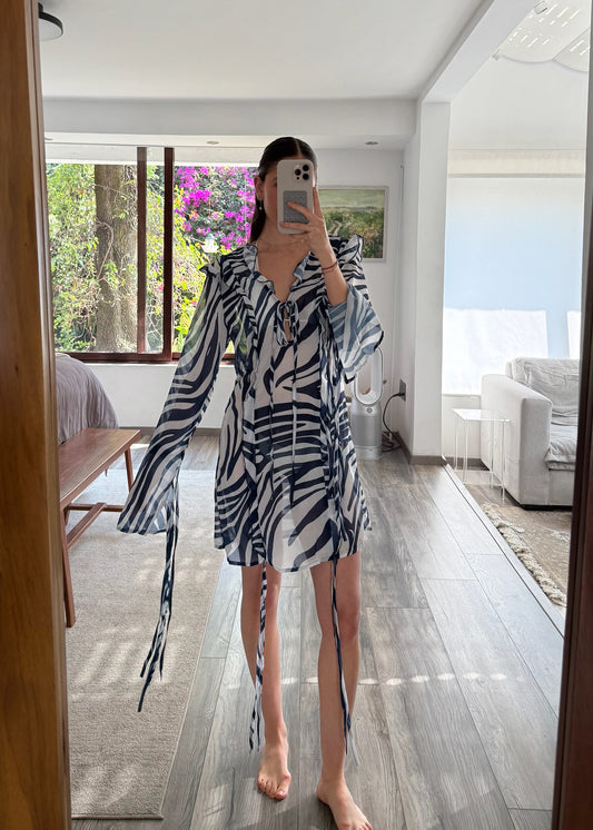 VESTIDO SEE THROUGH ZEBRA