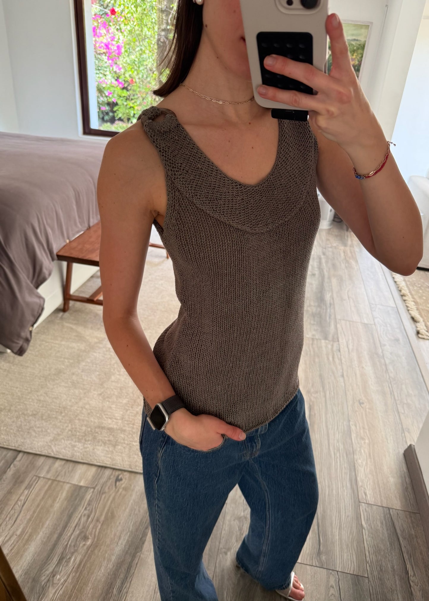 BLUSA DE KNIT BOHO VERDE