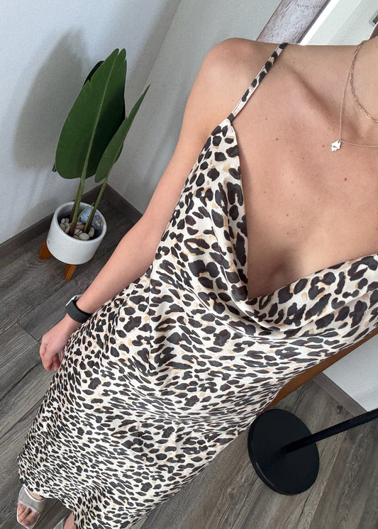 VESTIDO SLIP ANIMAL PRINT