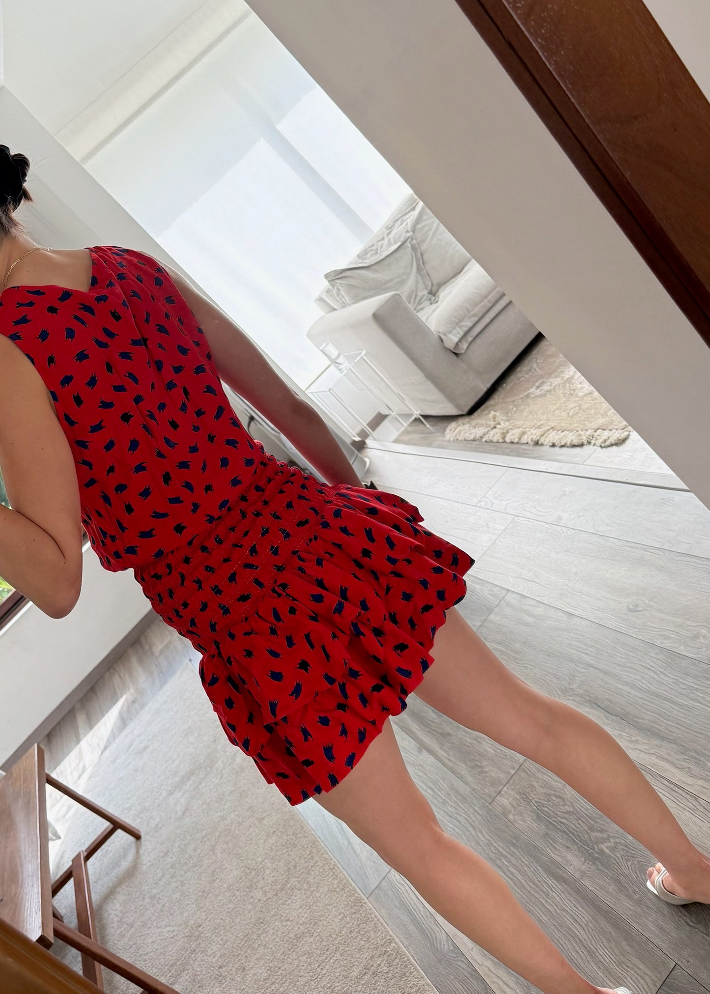 VESTIDO MINI RUCHED ROJO