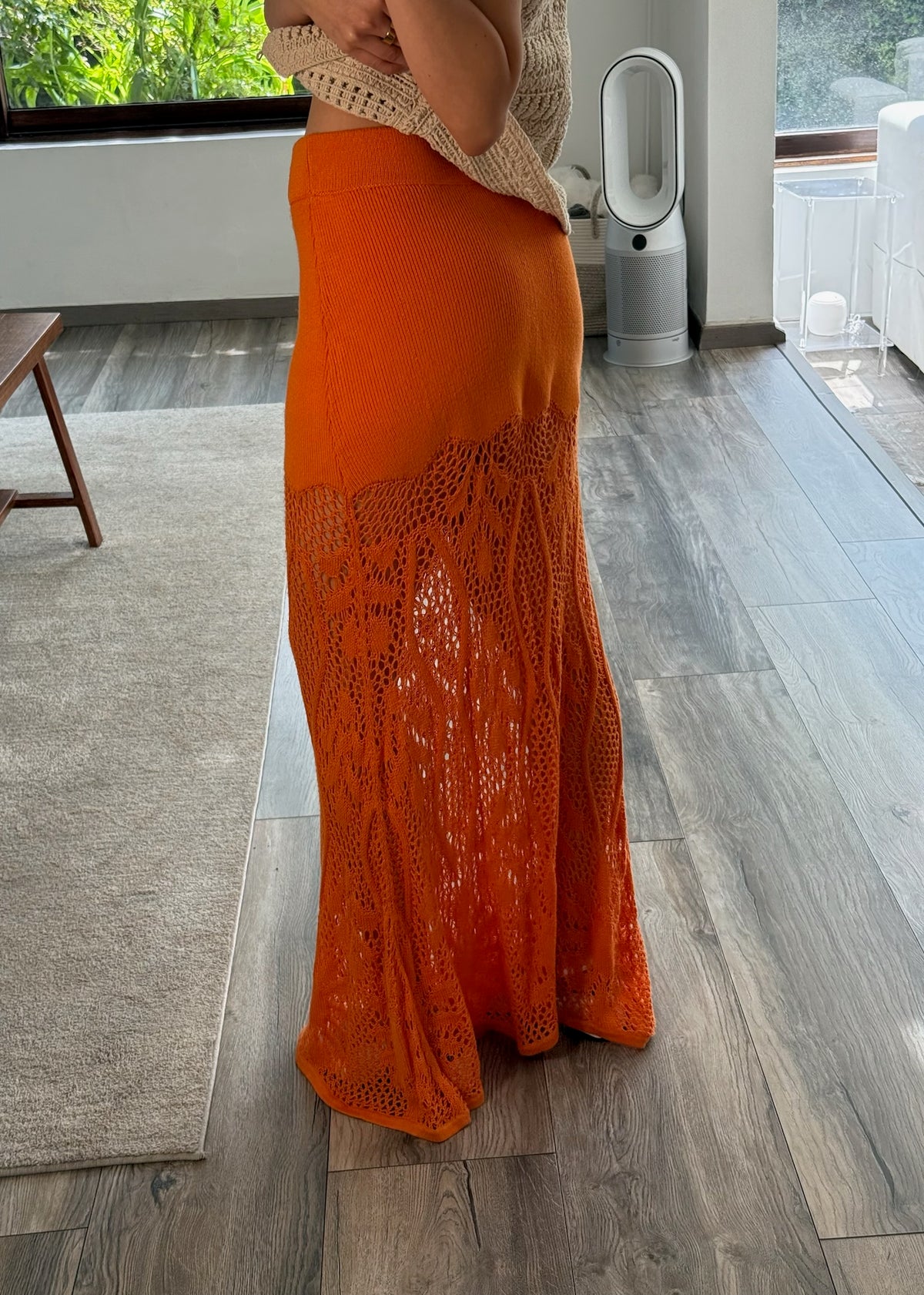 FALDA DE KNIT NARANJA