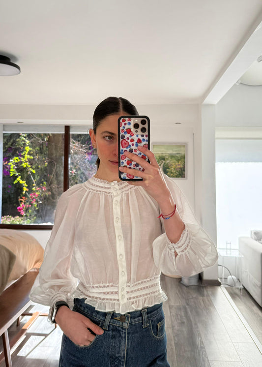 CAMISA CROPPED SHEER