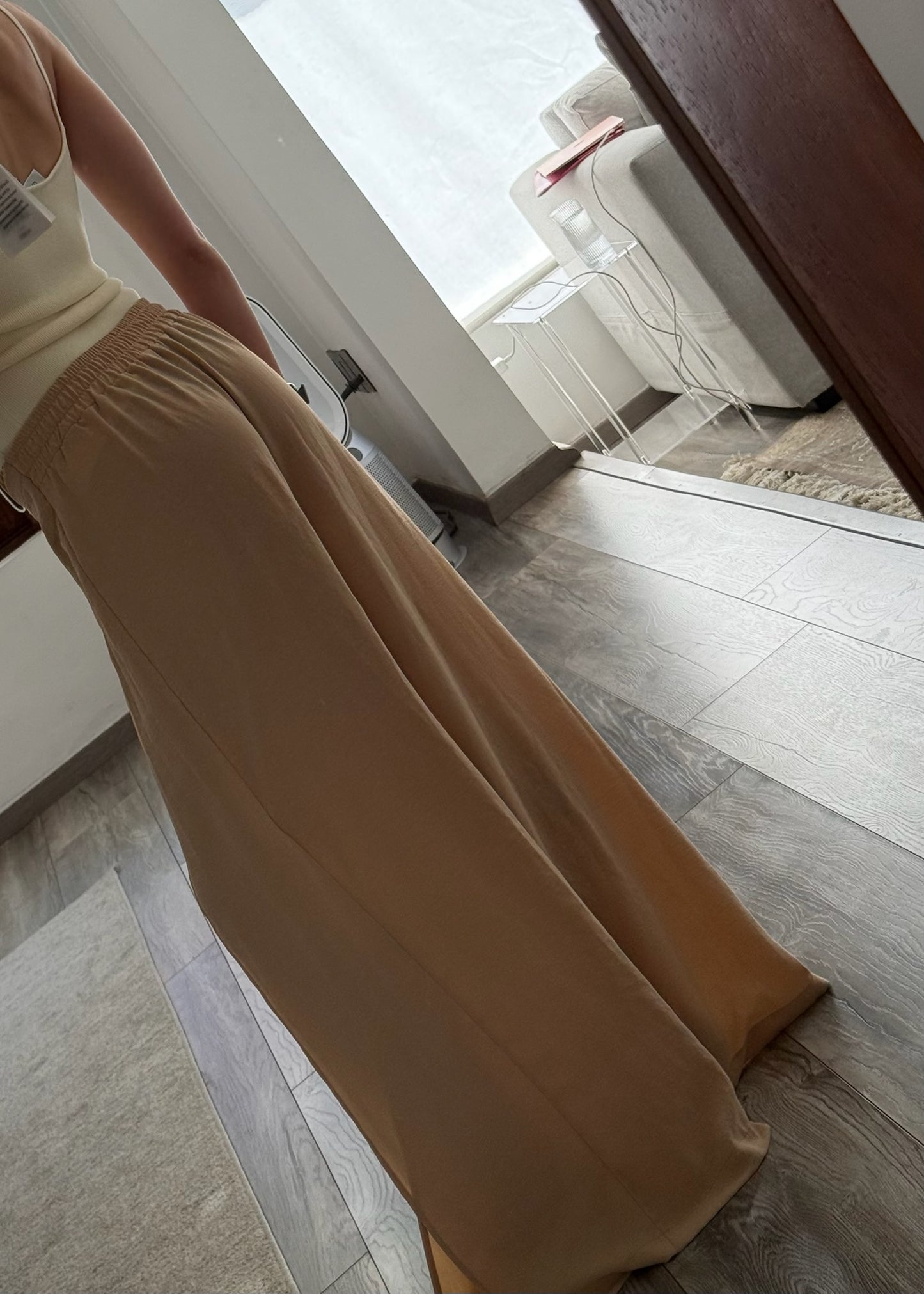 PANTALÓN BEIGE FLOWY WRAP UP