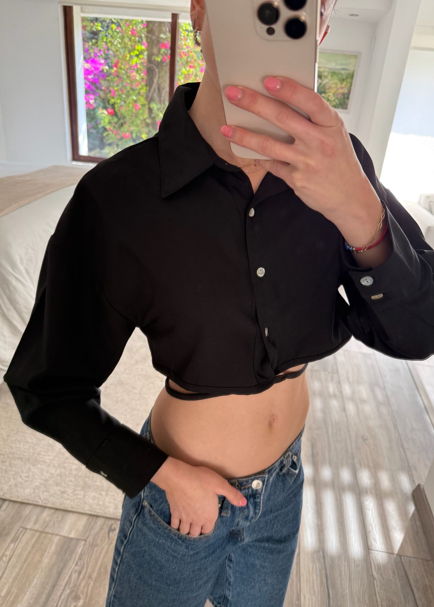 TOP DE TIPO CAMISA CROPPED