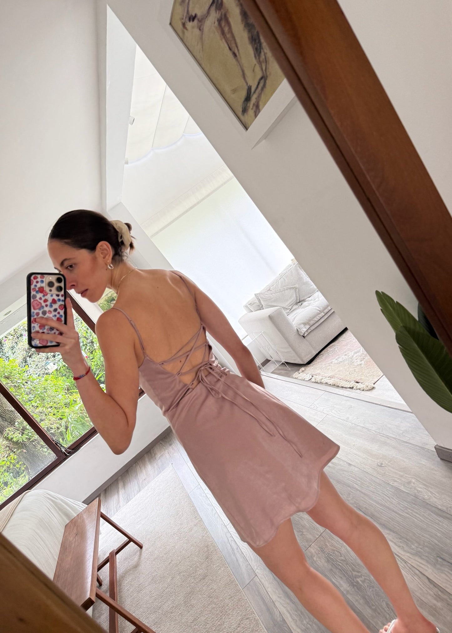 VESTIDO BUSTIER ROSA SHINY