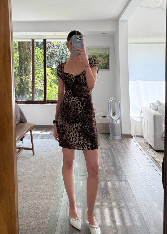 VESTIDO MINI PRINT LEOPARDO