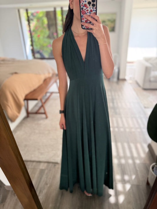 VESTIDO MAXI VERDE BOSQUE