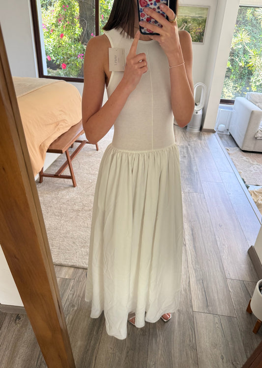 VESTIDO BLANCO MIDI CASUAL