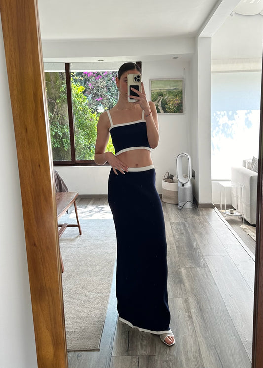 SKIRT SET DE KNIT AZUL