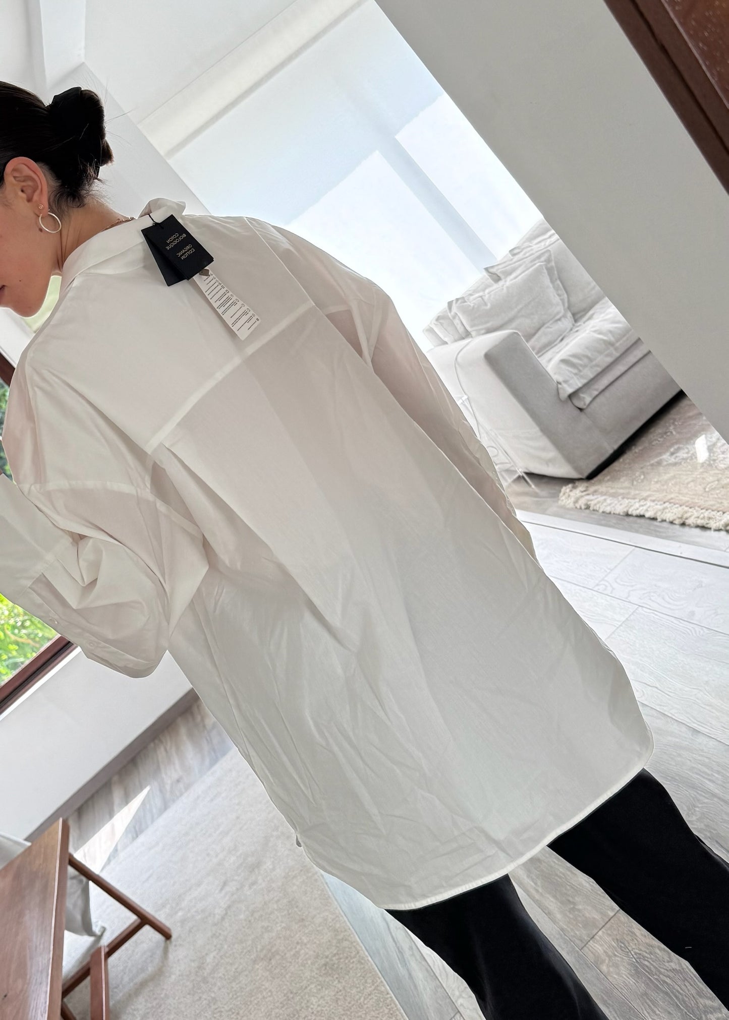 CAMISA DE ALGODÓN CON DETALLES SEE THROUGH