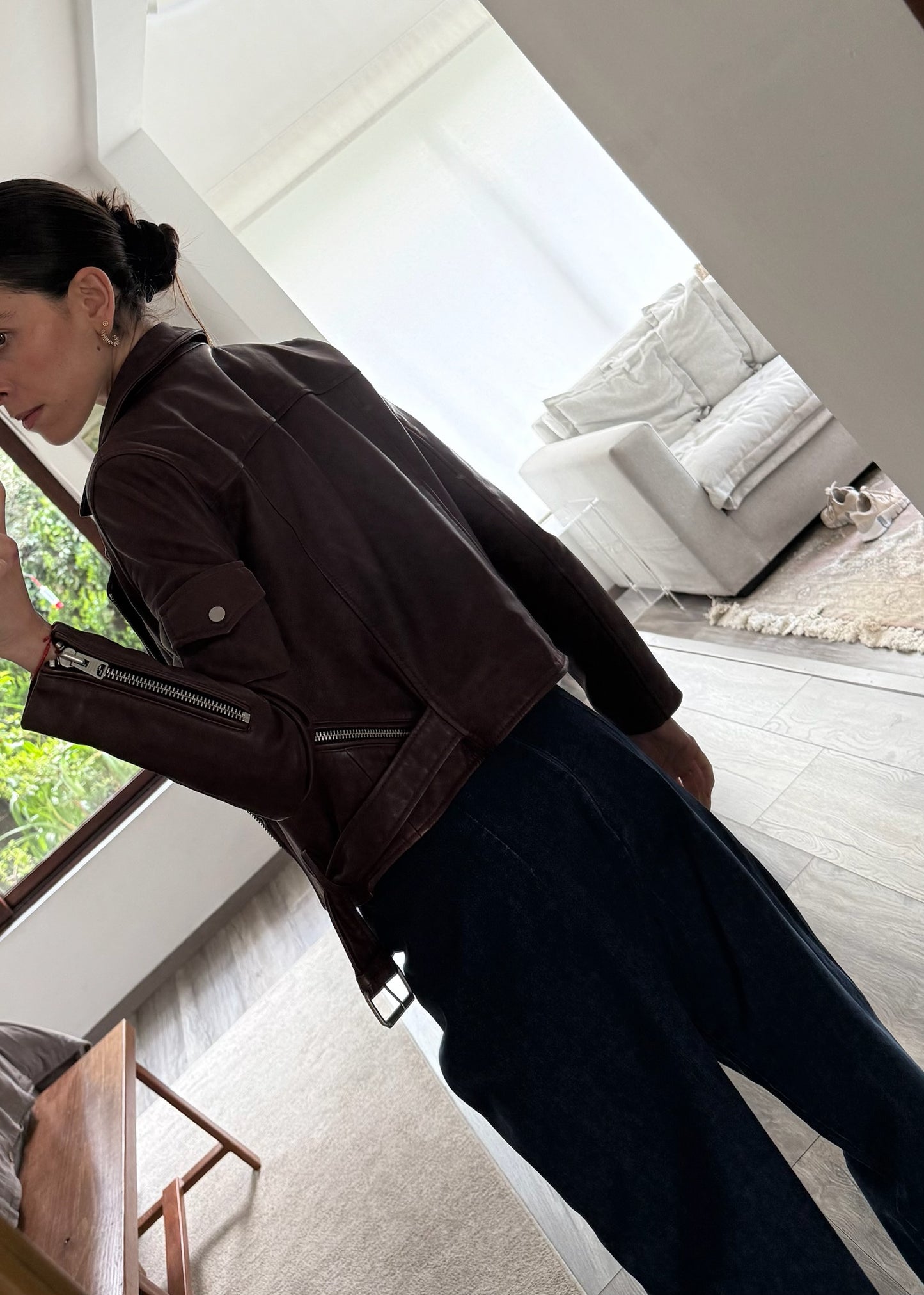 MOTO JACKET DE PIEL VINO
