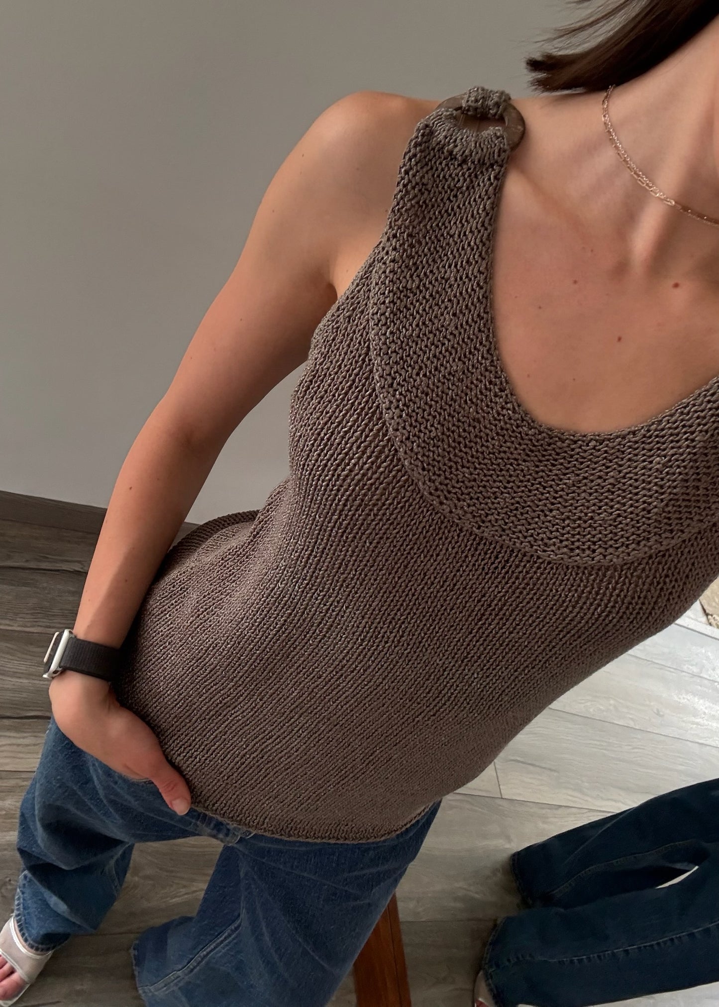 BLUSA DE KNIT BOHO VERDE