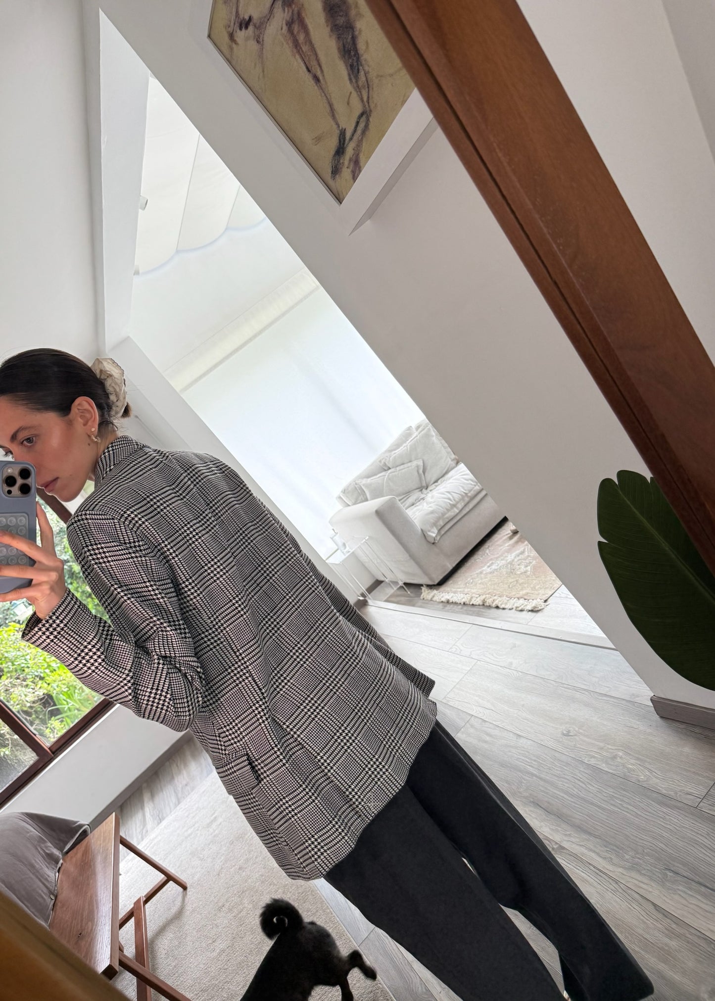 BLAZER PLAID GRIS