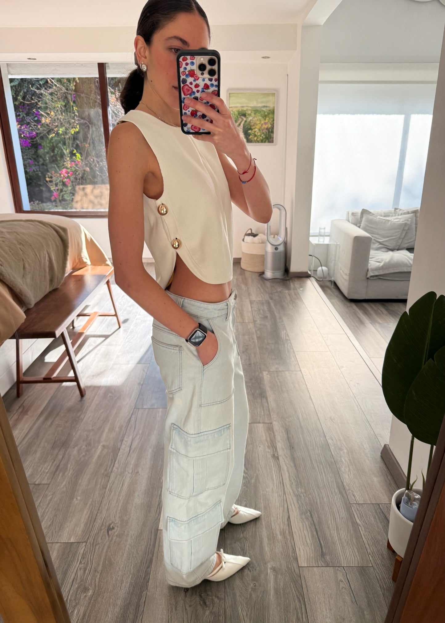 CARGO JEANS AZUL CLARO