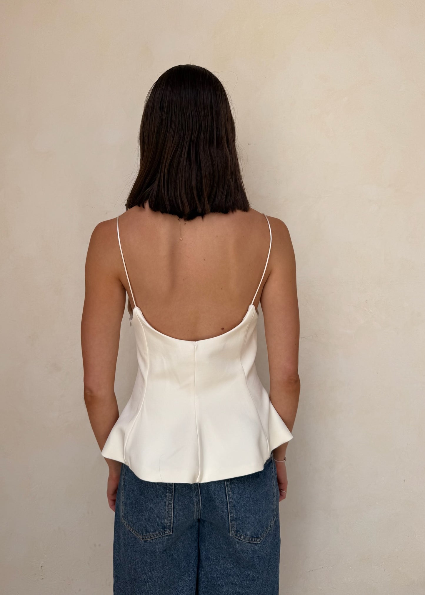 TOP CORTE PEPLUM BLANCO