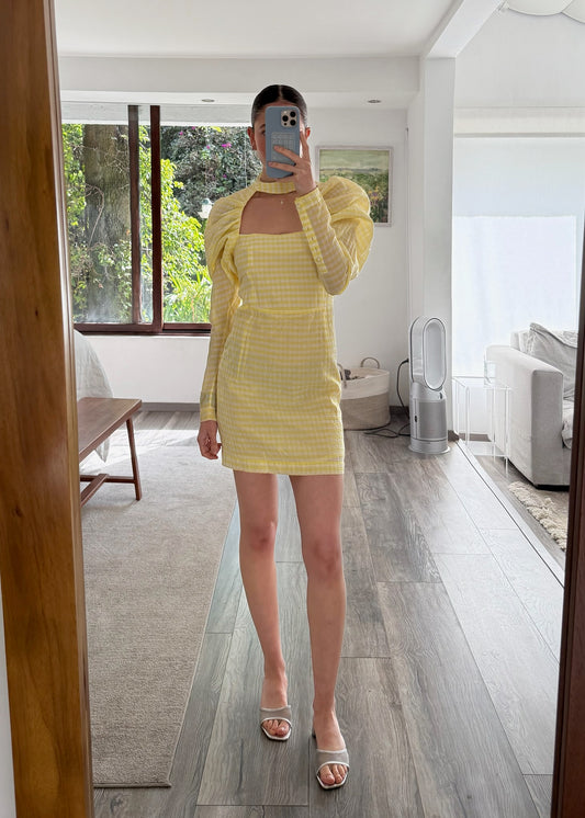 VESTIDO MINI PRINT CUADROS