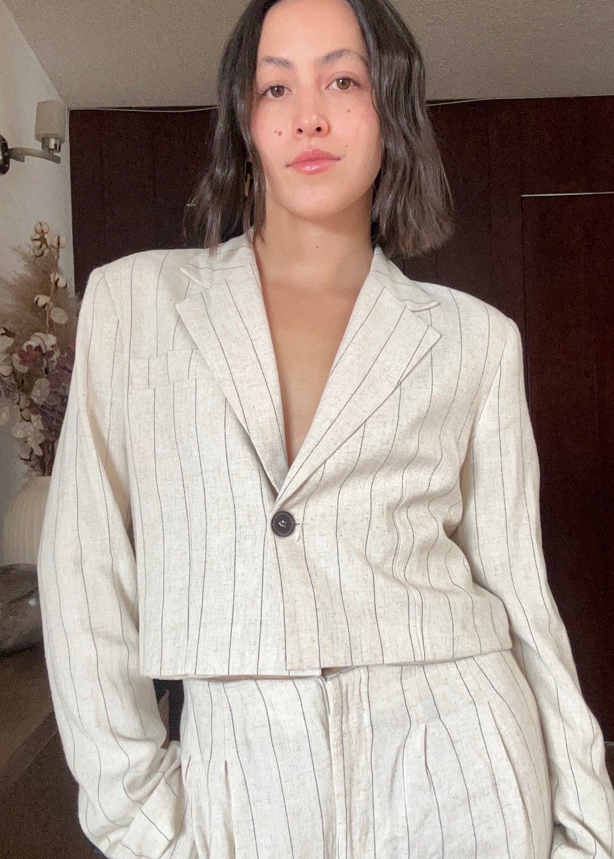 SET DE LINO BLAZER Y PANTALÓN