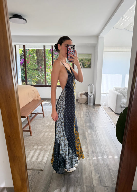 VESTIDO MAXI CON PRINT FLORES