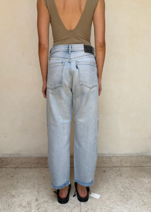 JEANS BARREL CROP