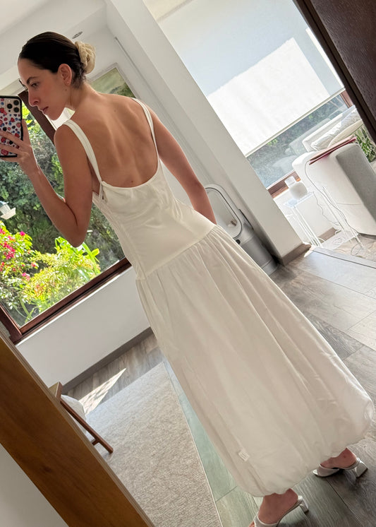 VESTIDO BOMBÓN MAXI BLANCO