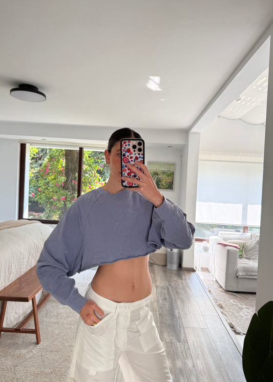 BLUSA ACTIVE CROPPED AZUL