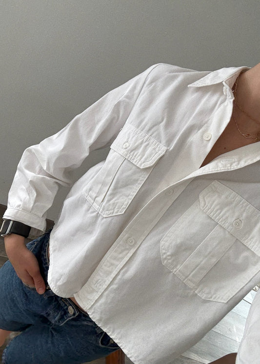 CAMISA GRUESA CROPPED BLANCA