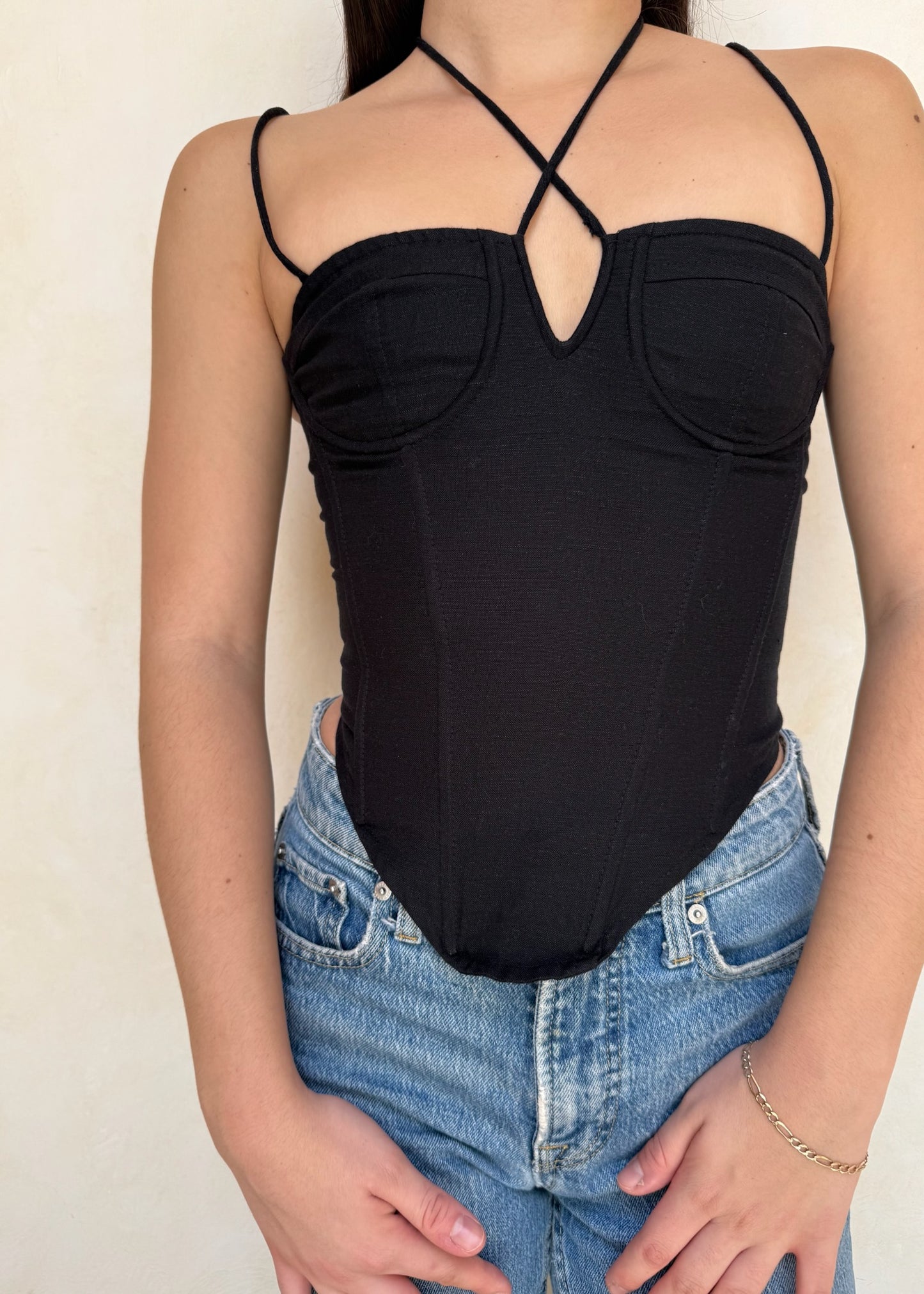 TOP CORSET NEGRO
