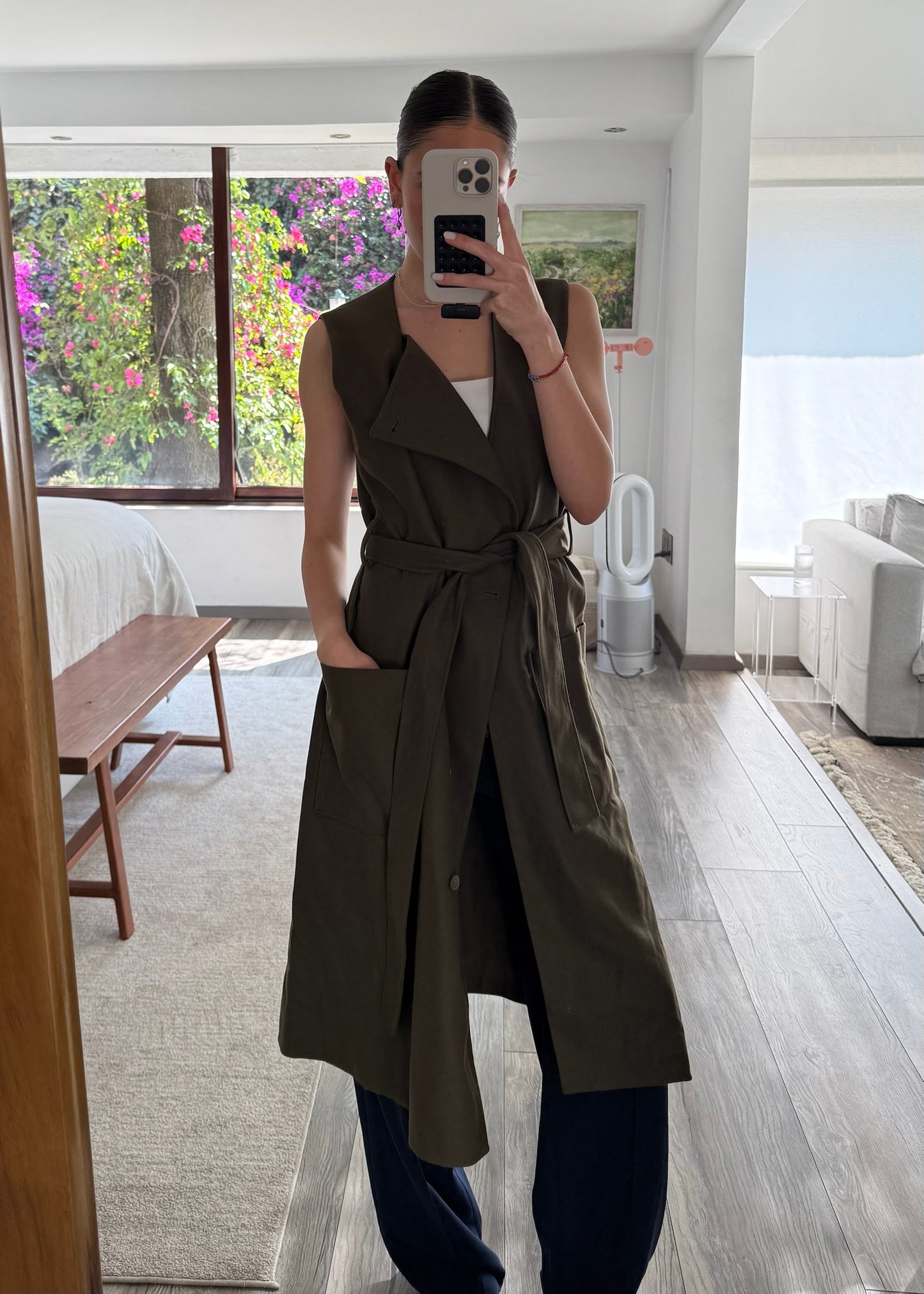 BLAZER VEST LARGO VERDE MILITAR