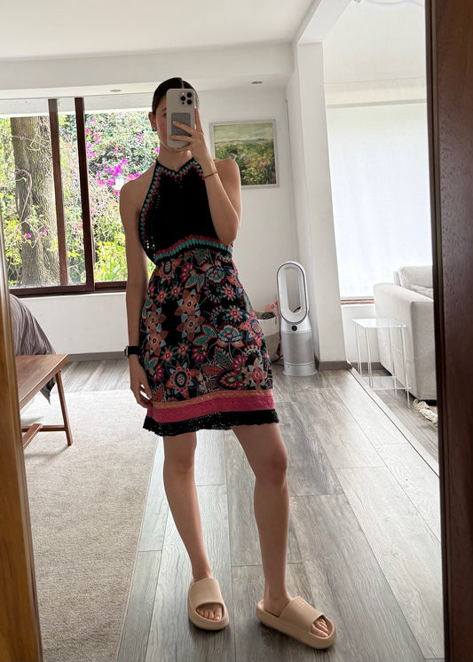 VESTIDO CROCHET CON PRINT