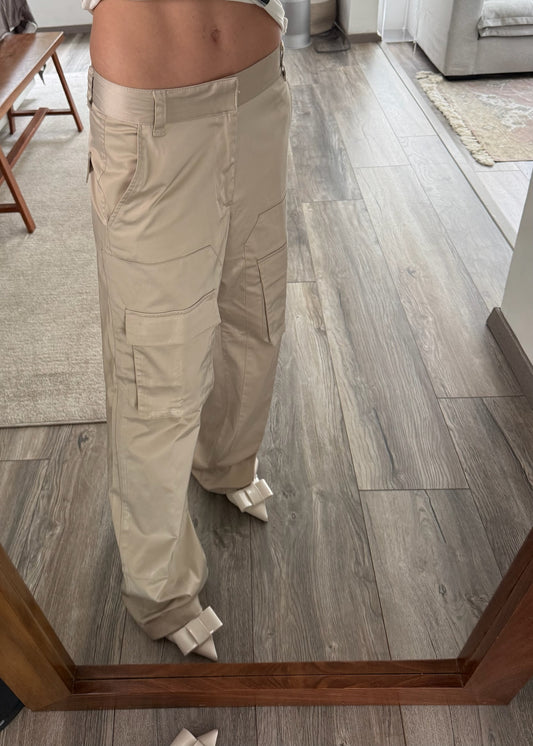 CARGO PANTS BEIGE SATINADOS