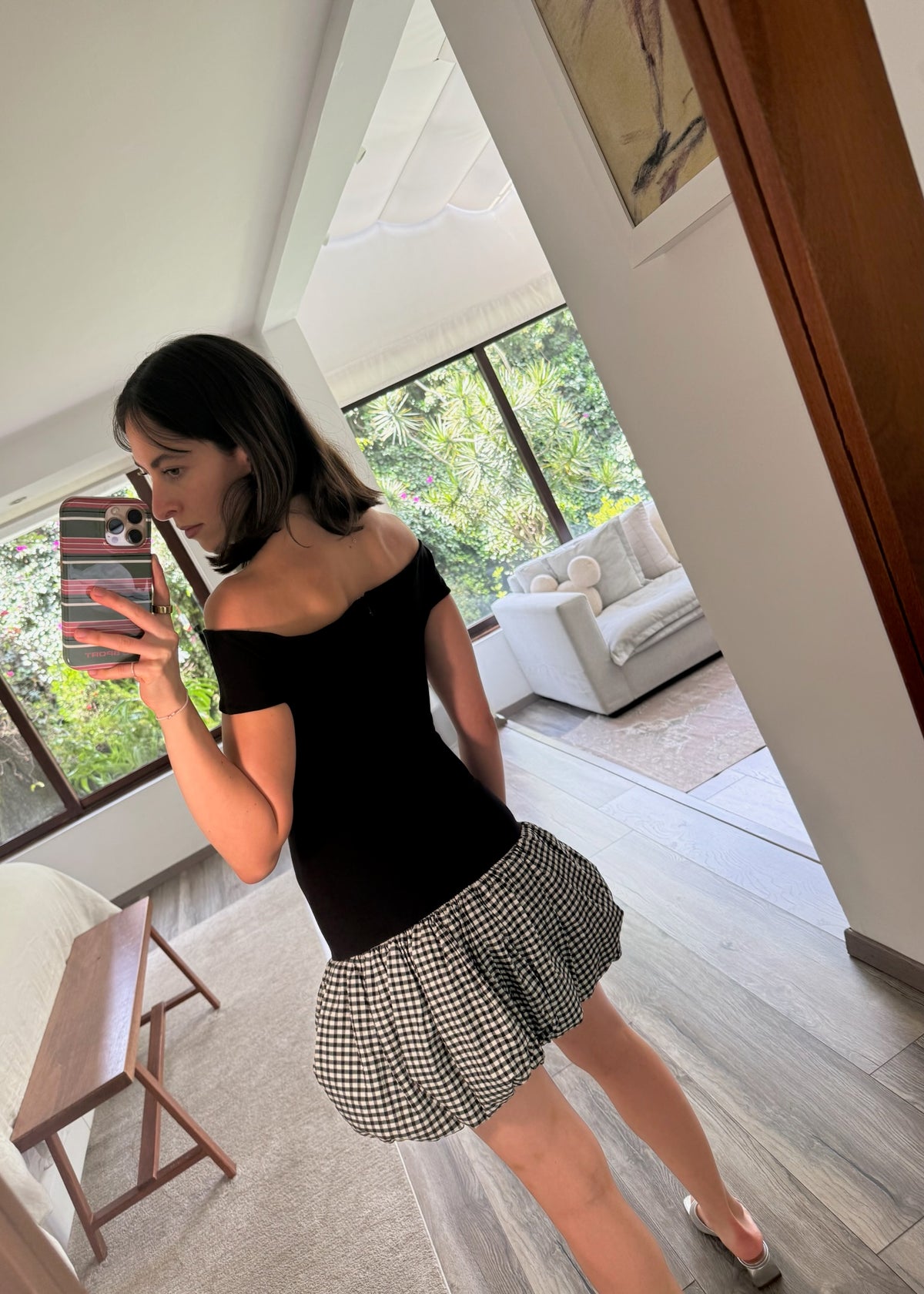 VESTIDO BOMBÓN CON CUADROS