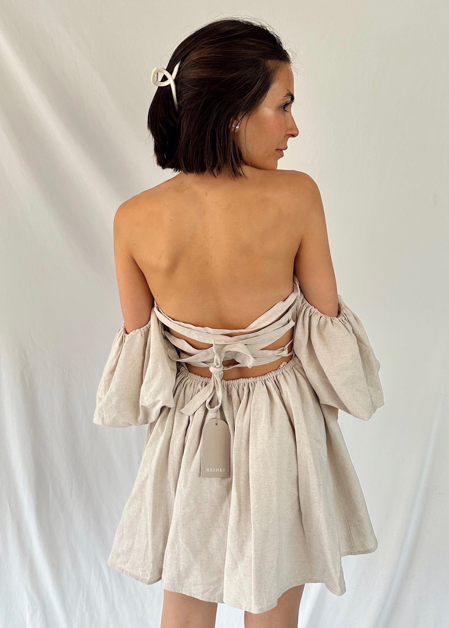 PUFF SLEEVE MINI DRESS