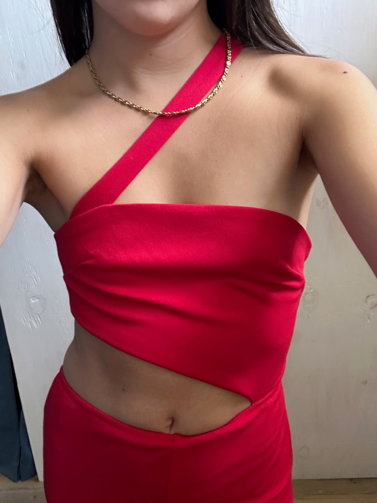 JUMPSUIT HOT RED ASIMÉTRICO