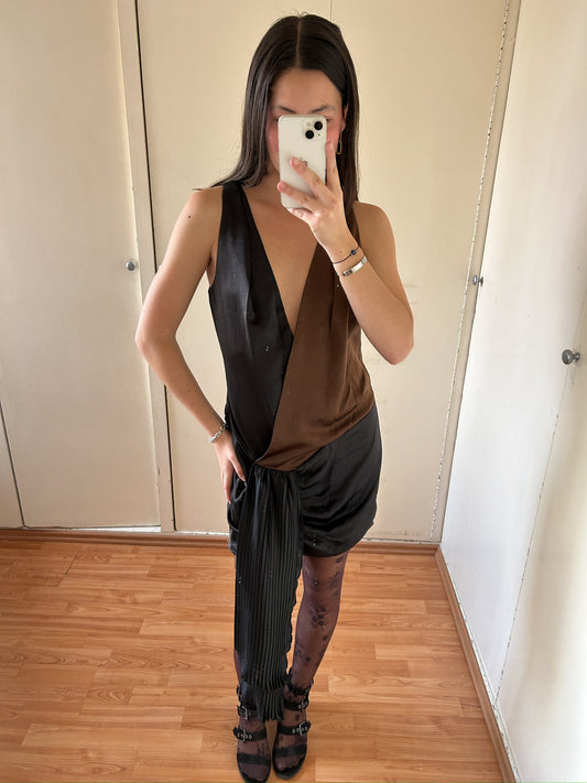 VESTIDO SILKY BICOLOR