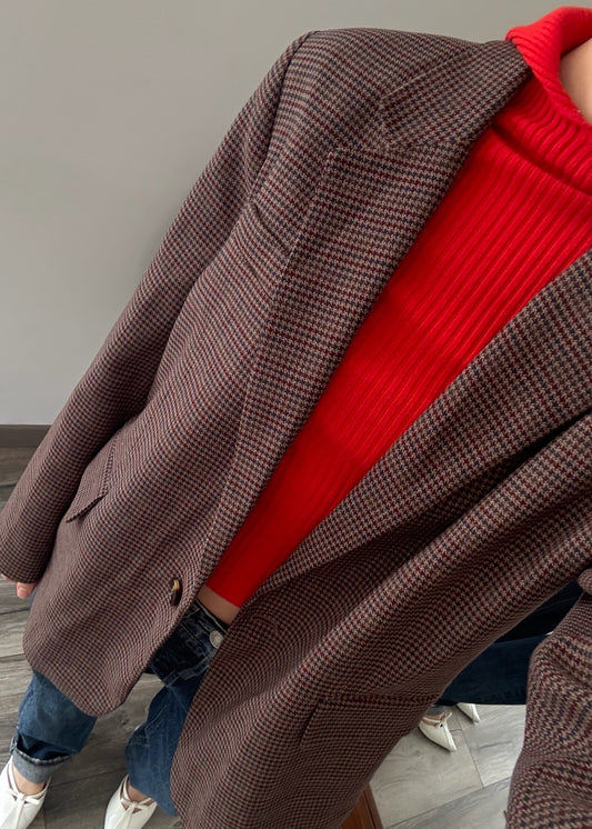 BLAZER CAFÉ CON PRINT