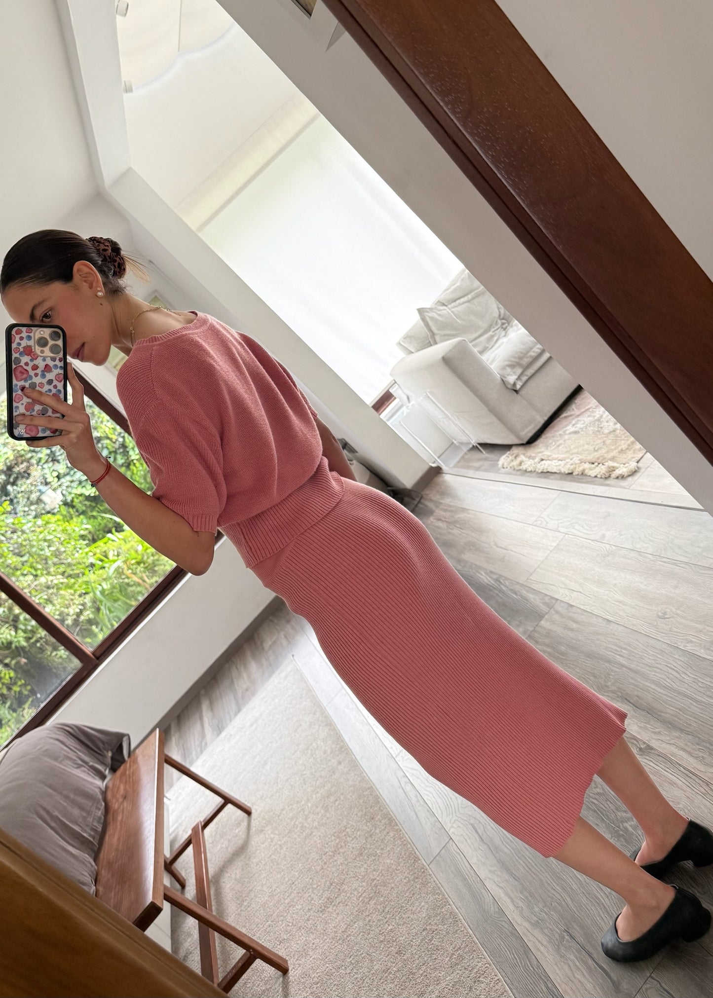 SET VINTAGE DE KNIT ROSA