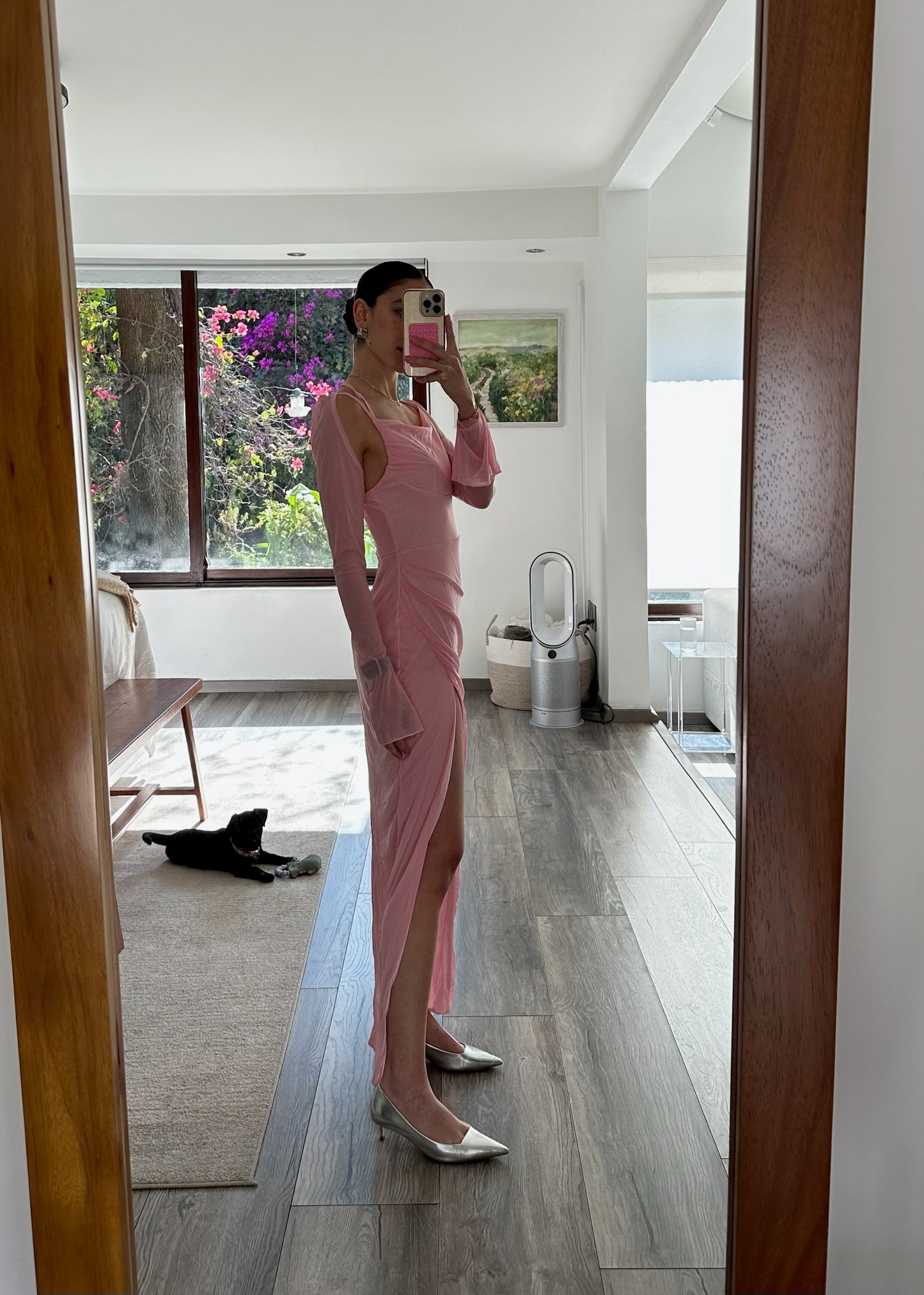 VESTIDO DE MESH CON MANGAS