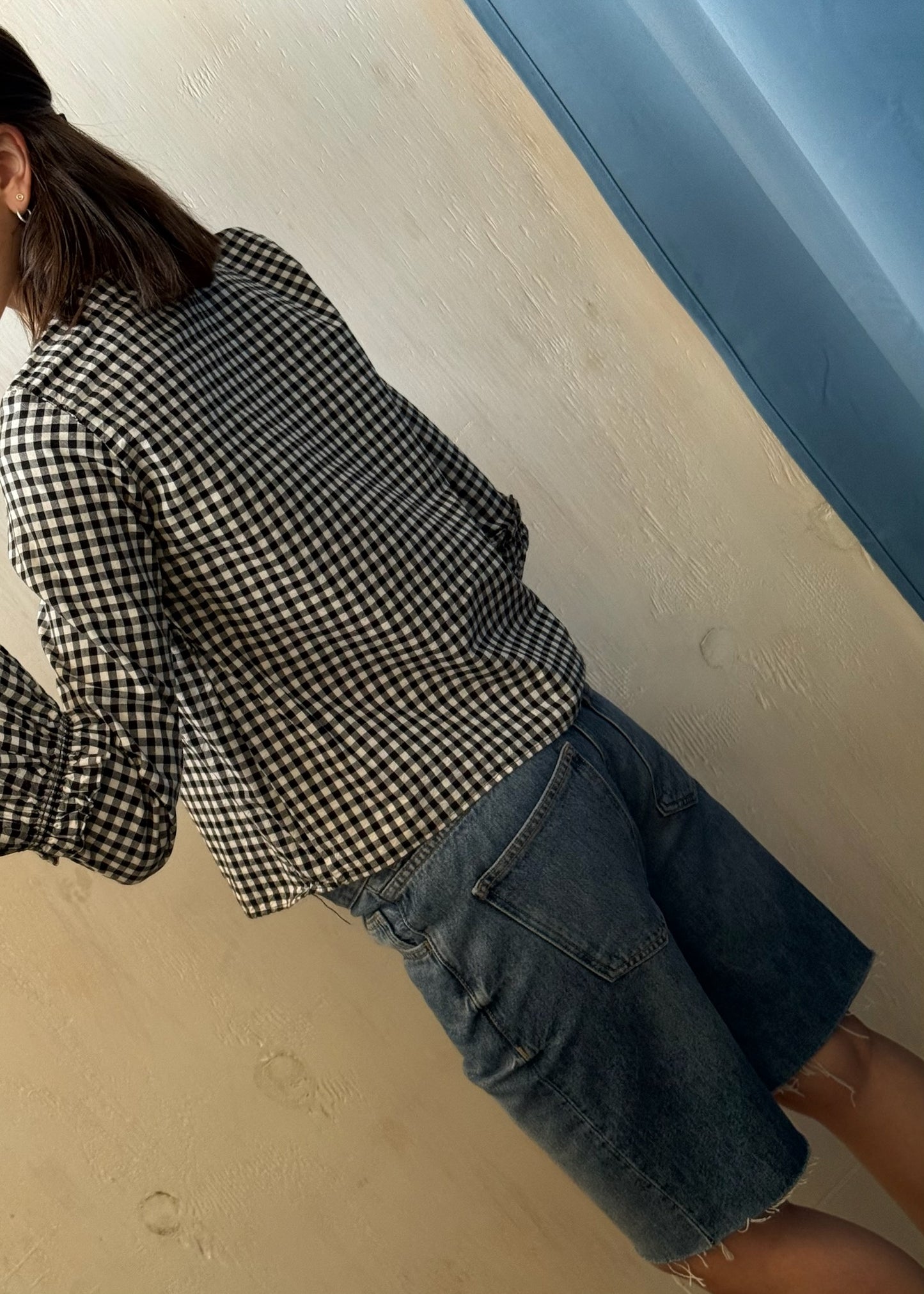 BLUSA GINHAM B&W