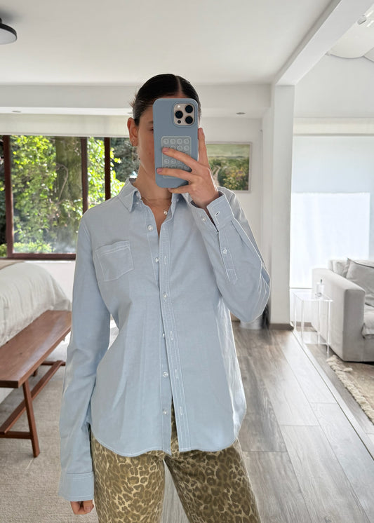 CAMISA SLIM AZUL BASICA